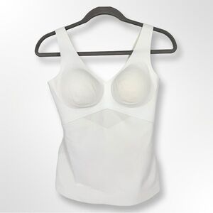 Honeylove LiftWear Bra Shapewear Tank Top Wireless Removable Cups White M Medium
